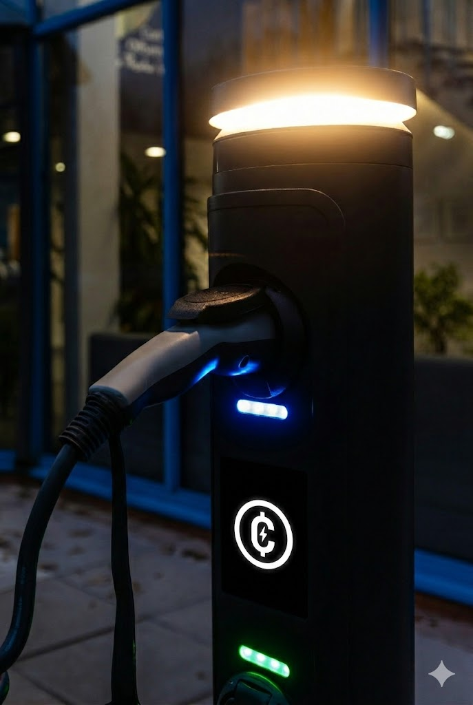 EV charging station connected to the CCI DePIN network